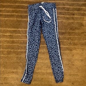 The Upside Leopard Print Joggers - Blue and White leggings stripe medium